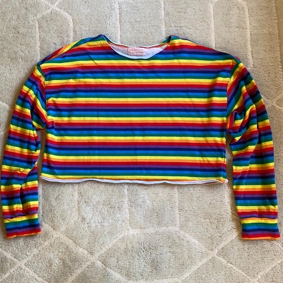 Urban Outfitters Rainbow Striped Long Sleeve - Picture 3 of 12